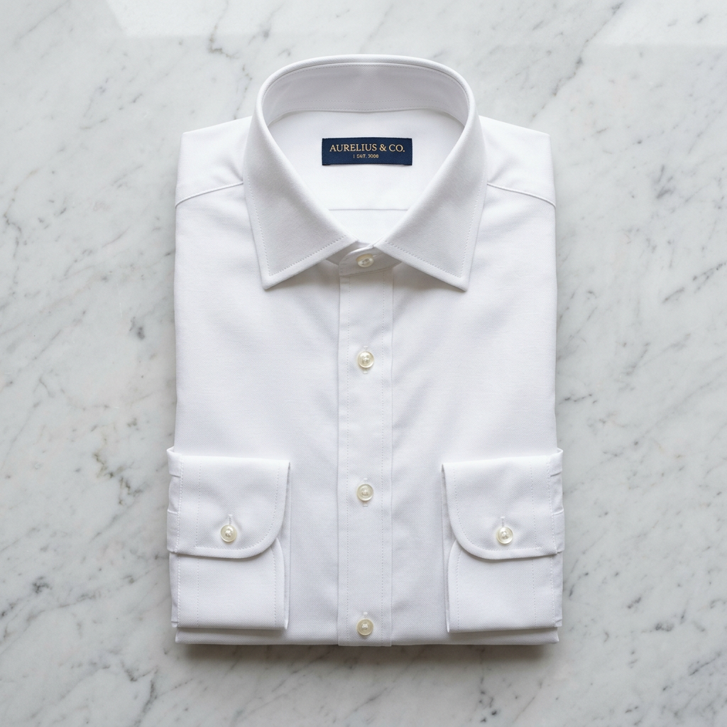 Classic Oxford Dress Shirt in white premium cotton – Megoha Army luxury menswear