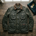 Waxed Cotton Field Jacket in dark olive – Megoha Army outdoor lifestyle