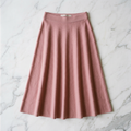 Merino Wool Midi Skirt in dusty rose – Megoha Army luxury womenswear