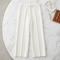 Wide-Leg Tailored Trousers in cream white – Megoha Army luxury womenswear