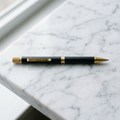 Brass Mechanical Pen in matte black and gold – Megoha Army luxury everyday carry